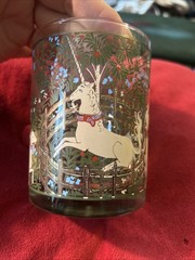 1 Vintage MCM Cera Unicorn In Captivity Barware Whimsy Mythical Whiskey Lowball
