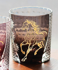 Black Gold Horse New Style Whisky Glass 8oz Handmade Crafts Best New Year Gift