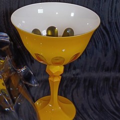 Set Of 3 Rialto Coupe Sherbet Dessert Glasses In Saffron By Sir Madam Mint