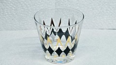 MCM Atomic Glass Whiskey Gold Peak Diamond Black 3.5″ White 22k