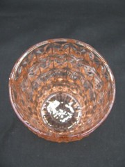 Vintage Jeanette Holiday Buttons & Bows Pink Depression Glass 4” Flat Tumbler