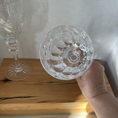 Set 2 Miller Rogaska Country Garden Water Goblets Cut Glass Crystal Clear 8 3/4”