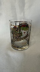 Vintage Culver Lowball Rocks Glass 22K Gold Bourbon Street New Orleans W/Sticker
