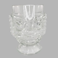 Indiana Glass Tiki Bowl Cup Goblet Footed Clear Hawaiian 6″ Large