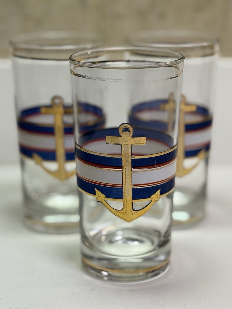 Culver Nautical Anchor Tumblers-Set of 3