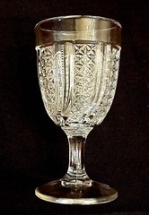 EAPG McKee Rainbow Wine Set Variant Pattern GOBLET AKA Feather 2 oz Clear Glass