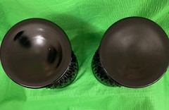 Set of Two (2) Vintage Indiana Glass Tiara Black Diamond Point 6.5” Goblets