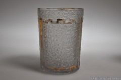 c 1914 No 722 AKA LORRAINE by New Martinsville FROSTED COLORLESS w/GOLD Tumbler