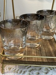 Vintage Set Of 3 Vintage Libbey Vitreon Queens Lusterware Shot Glasses
