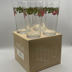 4 Vintage Franciscan Apple 5.75″ Tall Glasses Tumblers Iced Tea 17oz w Box EUC