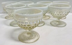 Vintage Lot of 1* Sherbet Cup*Fenton White Opalescence Moonstone Hobnail Glass*