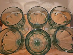 6 Spanish Green Gibraltar Duratuff By The Libbey Glass CO. 10 Oz