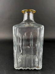 Vintage 24k Gold Rim Crystal Whiskey Glasses & Decanter Made in Italy Hand Blown