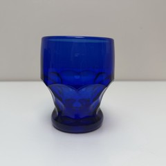 Vintage Viking Georgian Cobalt Blue Tumblers Set of 3 Honeycomb MCM Glass