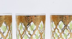Set Of 7 MCM Culver Valencia 22kt Highball Bar Glasses RARE