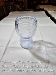 VERY RARE Cambridge Caprice 10 Oz. Ball Tumbler in Moonlight Blue