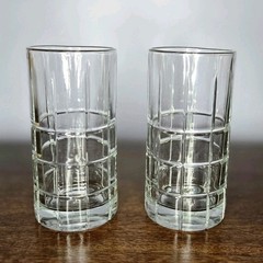 2 Heavy Anchor Hocking Tartan Manchester Drinking Glasses Tumbler 16 Oz 6 1/8″