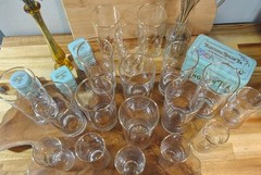 MCM Homer Laughlin 22K Gold Wheat Decorated Tumbler Glasses Set of 18