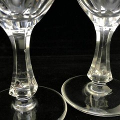 Josair Wine Glass Blanka Crystal Clear 4 oz 2Pc Set Chip on Stems