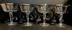 Lenox…Solitaire Platinum… Set Of (4) Champagne Glasses…Appear Unused…5.125”..BIN