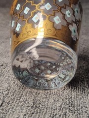 RARE Find 1 MCM Culver Cocktail Glass 22K Gold and Turquoise Cup EUC Elegant