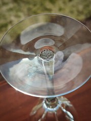 Lenox «Firelight Platinum» Crystal Wine Glass. 7 7/8″ Tall. Excellent Condition