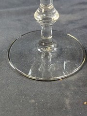 2 Libbey Georgian Bamboo Stem Champagne Coupes Sherbert Clear Glass Barware 4.5″