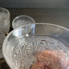 Duncan Miller Sandwich Glass Tumblers Set (8) Iced Tea Glass~Art Deco Regency