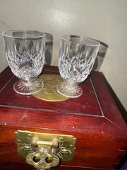 2pcs Vintage Footed Juice Glasses by Waterford Crystal LISMORE pattern set