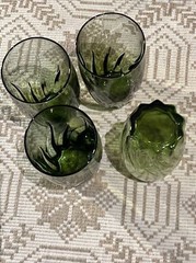 VTG Anchor Hocking Central Park Ivy Green Glasses Swirl Ice Tea – 4