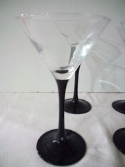 Luminarc France Cocktail Glasses Set of 4 6.5 Inches Tall Black