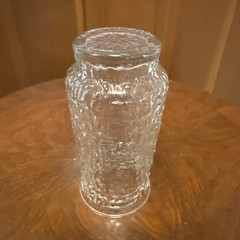 Vtg 70s Libbey Artica Crystal 6″ Highball Drink Glass Geometric Textured