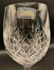 Oneida/Schott Zwiesel YORK White Wine Glass Fine Cross Cut Crystal 7.75″ Signed