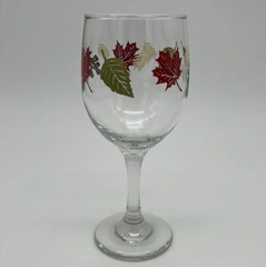 Vintage Libbey Fall Autumn Leaves Wine Glasses 10oz (Set of 6)