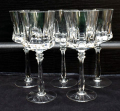 Set of 5 – Mikasa Marquis – 7.25″ Cut Crystal Wine Glasses Goblets (79)