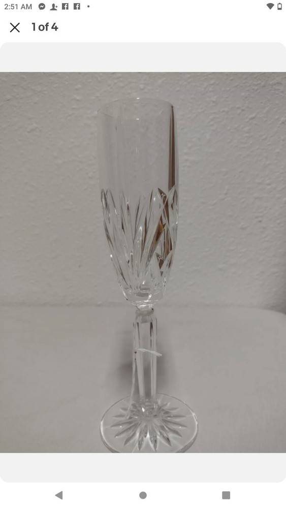 1 (One) WATERFORD BALLYMORE Cut Crystal Champagne Toasting Flute-Discontinued