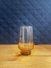 (2) Libbey Crystal Tawny Accent Brown Pattern 16 oz Tumbler 5 1/2″ Tall