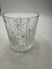 Pinwheel Design Pressed and cut Glass Whiskey Rocks Tumbler Replacement Glass