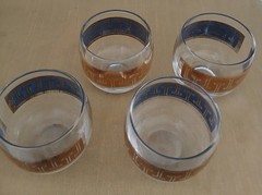 MCM CULVER «VALENCIA» 22K GOLD ROLY POLY LOWBALL GLASSES – SET OF 4