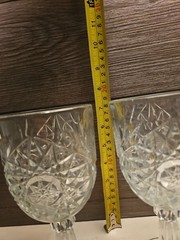 Libbey Glass Company Hobstar Pattern Ribbed Stem 2 Pc 7 1/4″ Water Goblets 2001-