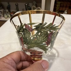 MacKenzie Childs Thistle Circus Sherbert Sorbet Champagne Glasses Set of 2