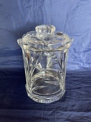 Lovely Vintage Block Czech 24% Lead Crystal Biscuit Barrel Jar or Ice bucket 9”