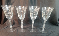 Vintage Libby Rock Sharpe Crystal Etched Water Glass – HALIFAX Pattern From 1940