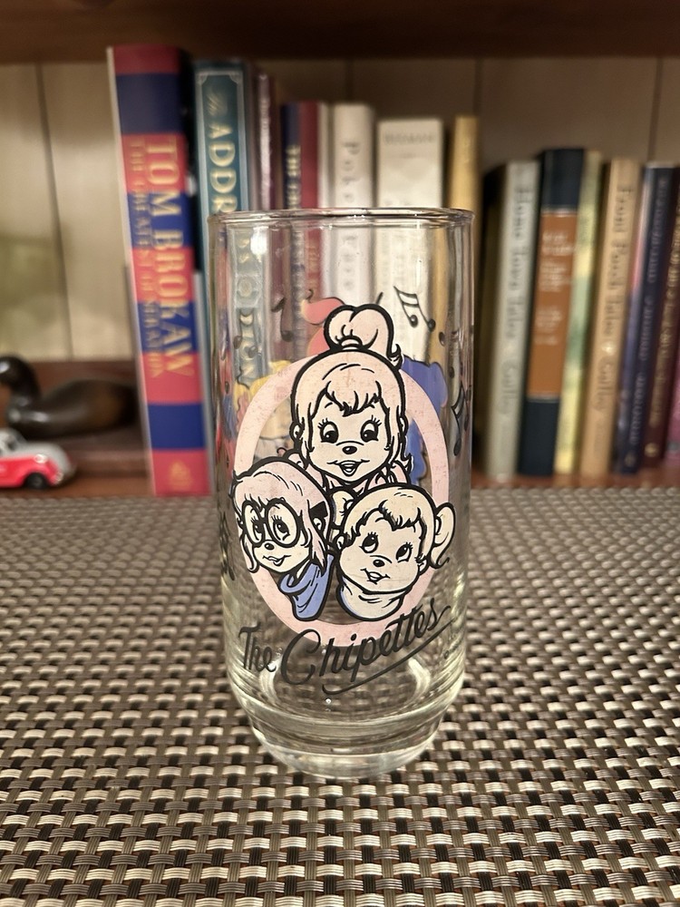 1985 The Chipettes Drinking Glass Tumbler Karman/Ross Productions See Pics