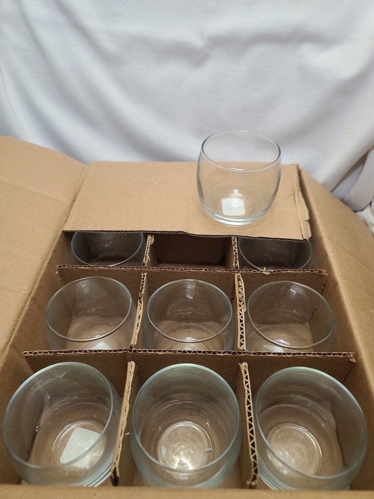 Crisa Glass Plain Clear 11.2oz 6130-000 Roly Poly Tumblers Lot of 12 Full Case