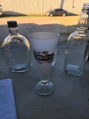 Vintage 1950-1960’s frosted footed Pilsner glass featuring a 1912 Classic Six