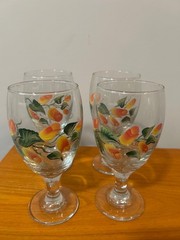 Vintage Libbey handpainted tulip wine glasses