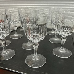 A lot of 11 Vintage Crystal Wine Water Glasses/Goblets 5 1/2″ x 2 1/8″ diameter