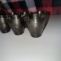 Vintage Vereco Brown Smoke Juice Glasses France Set Of 6