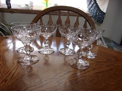 Champagne 4 5/8″ Morgantown Sherbet Cut Knob Stem 7689-3 Crystal – Set of 6